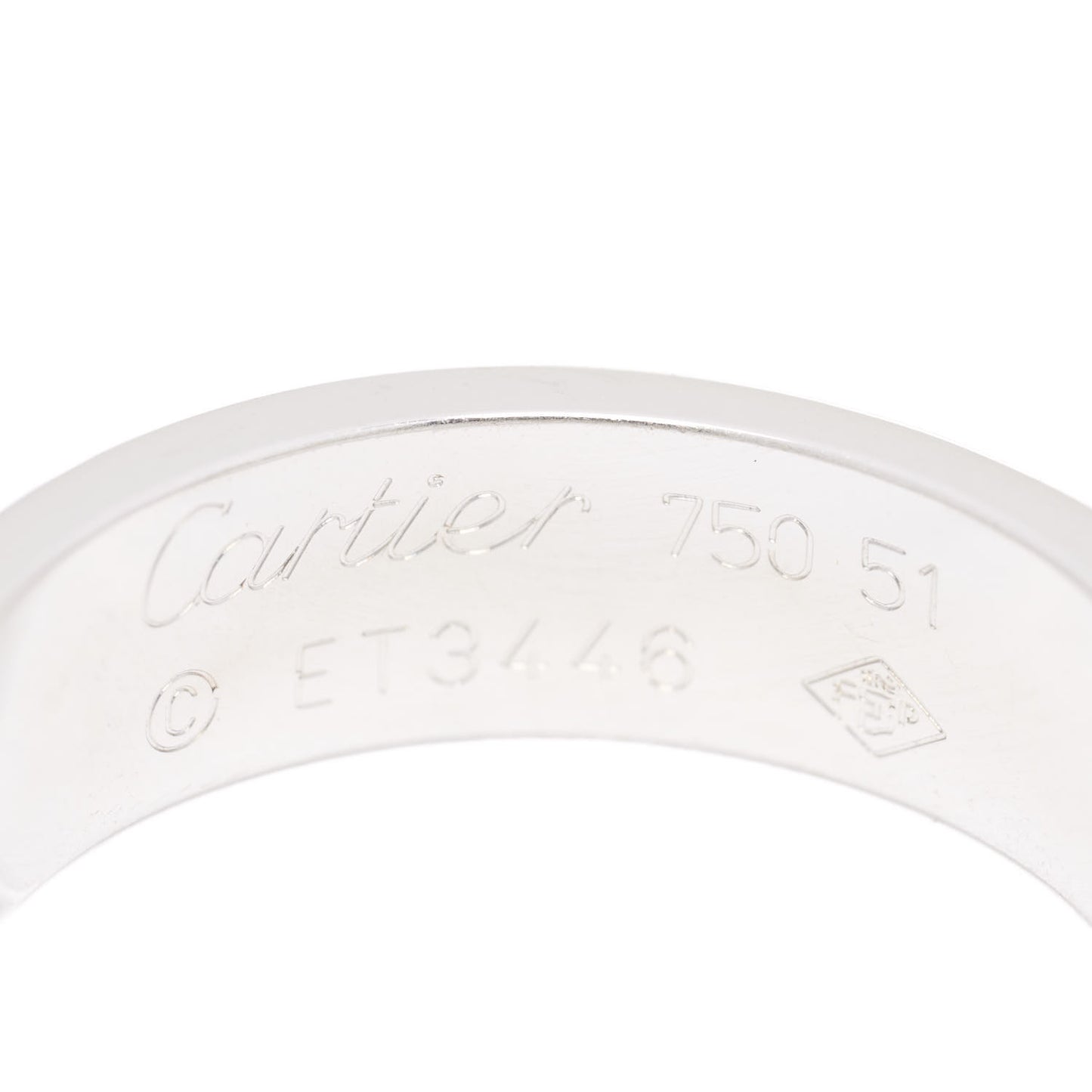 18K White Gold 5.5mm LOVE Ring 51 5.75