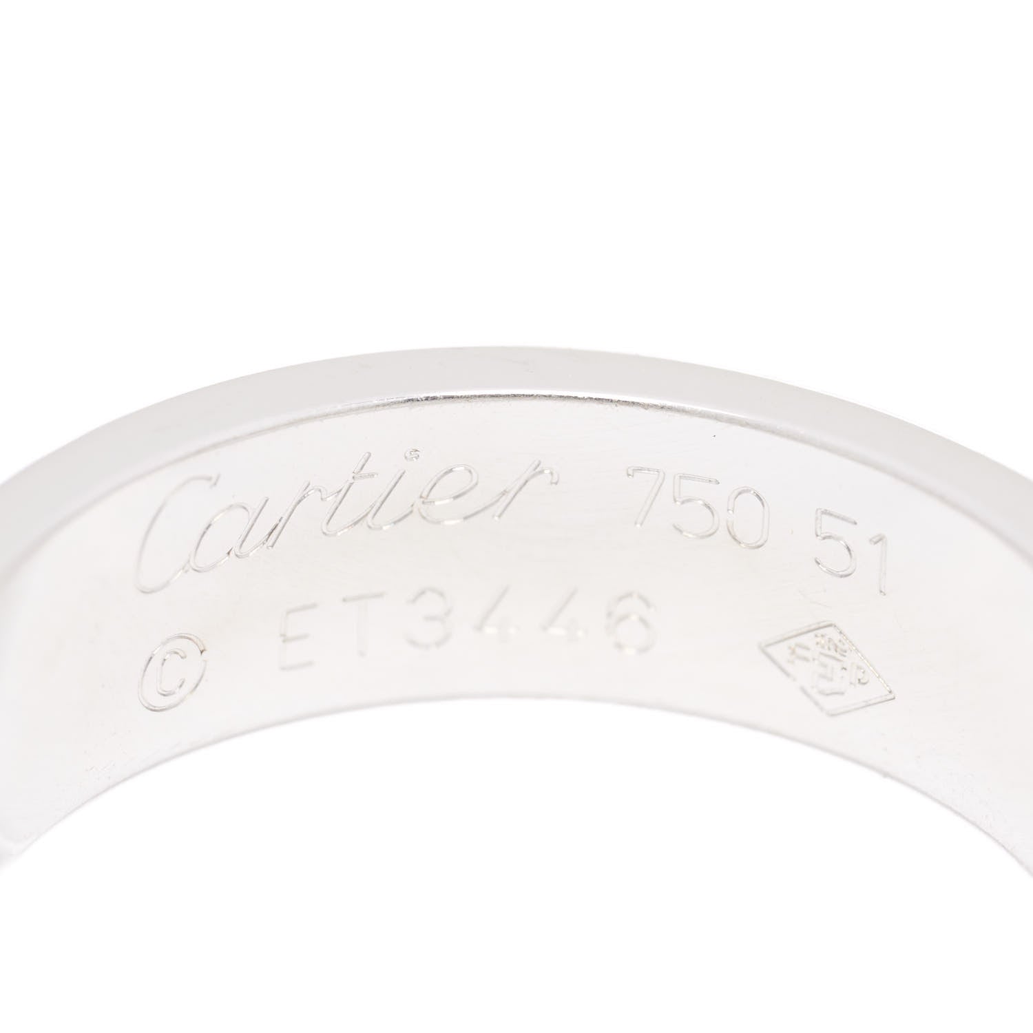 Cartier 18K White Gold 5.5mm LOVE Ring 51 5.75 4 of 4