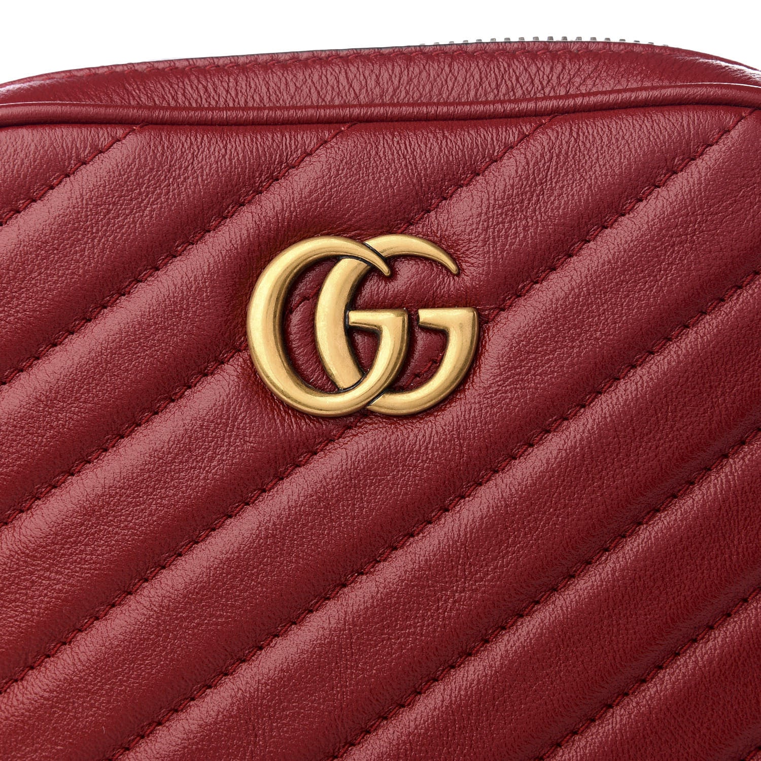 Gucci Azalea Calfskin Matelasse Diagonal Tall GG Marmont Crossbody Bag Romantic Cerise 8 of 8