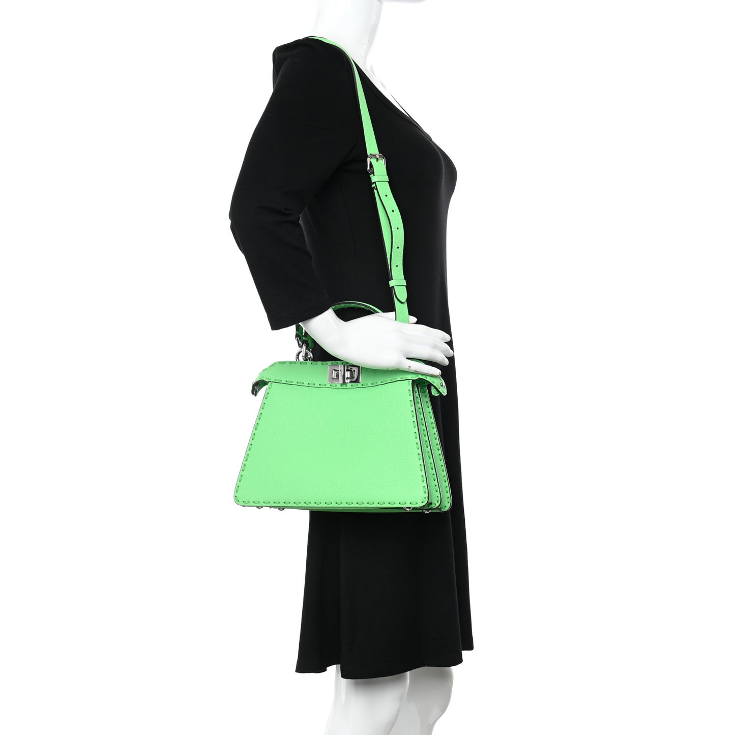 Cuoio Roma Sellerissima Nappa Sintetica Tape Stitch Small Peekaboo I SEE U Satchel Edamame