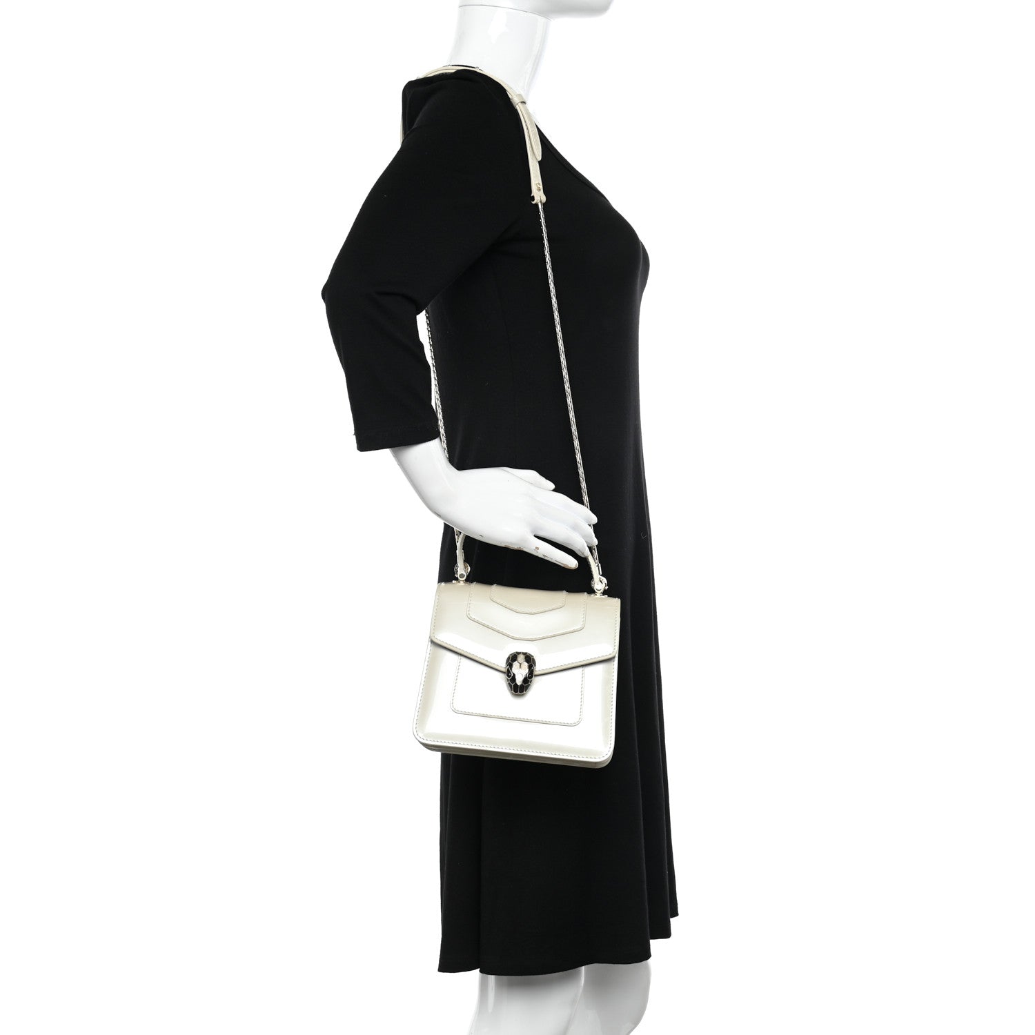 Bulgari Patent Serpenti Forever Top Handle White 2 of 12