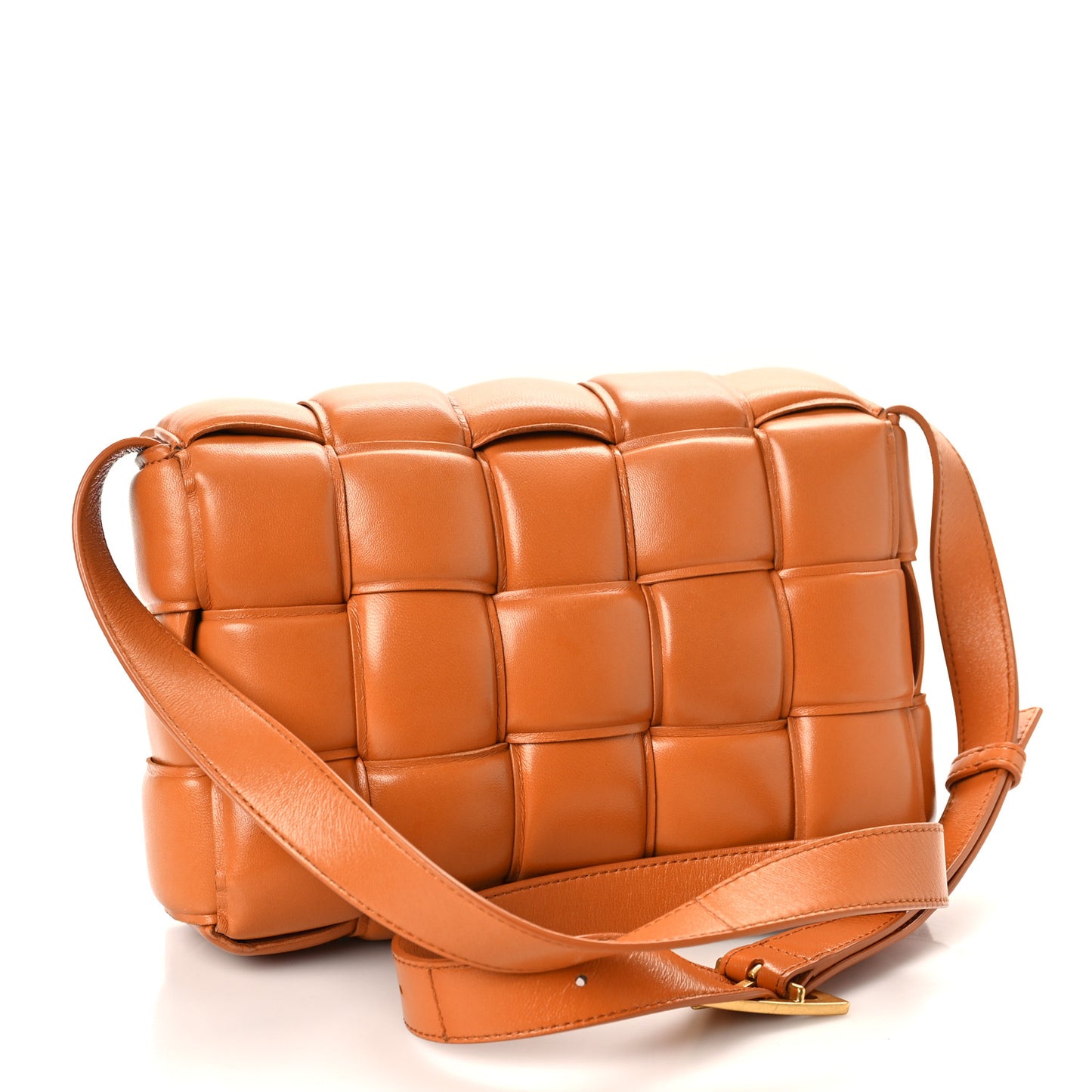 Nappa Maxi Intreccio Padded Cassette Crossbody Bag Clay