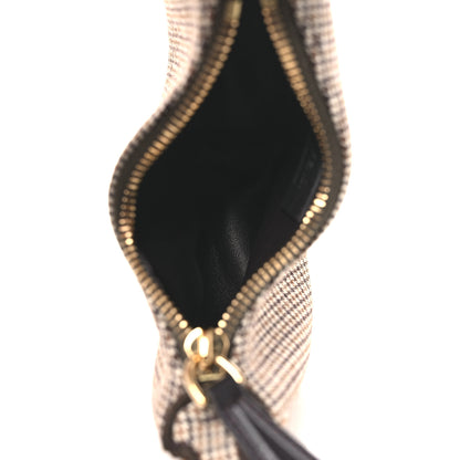 Fendi Wool Nappa Micro Houndstooth Nano Fendigraphy Hobo Charm Beige Moro 5 of 11
