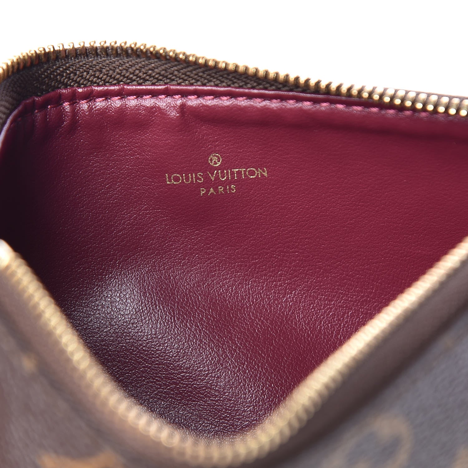 Louis Vuitton Monogram Felicie Chain Wallet Zippered Insert Fuchsia 6 of 8