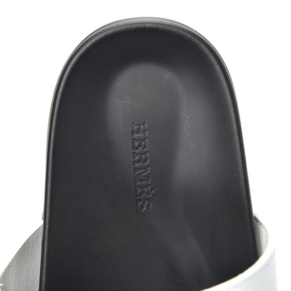 Hermes Calfskin Womens Chypre Sandals 37.5 White 5 of 7