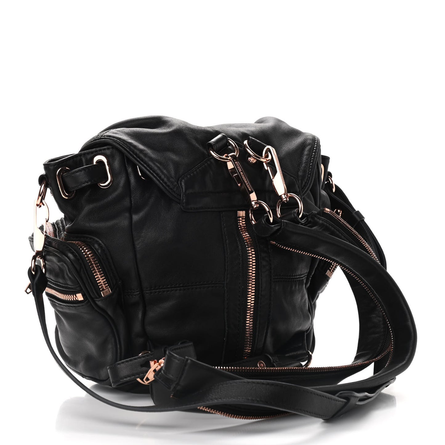 Lambskin Marti Backpack Washed Black Rose Gold Hardware