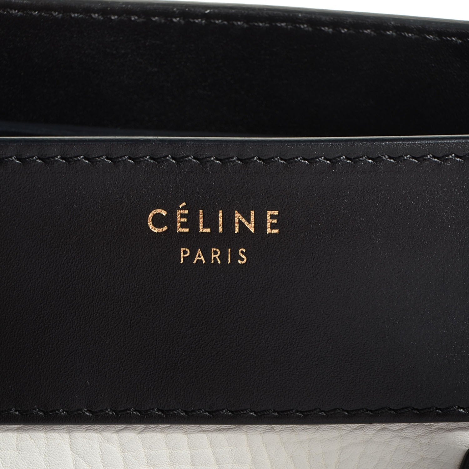 Celine Smooth Calfskin Shrunken Lambskin Mini Bi-Color Luggage Black White 9 of 9