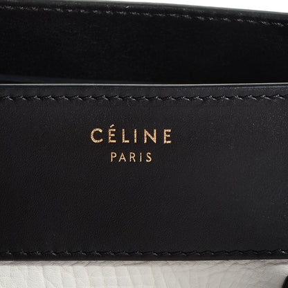 Celine Smooth Calfskin Shrunken Lambskin Mini Bi-Color Luggage Black White 9 of 9