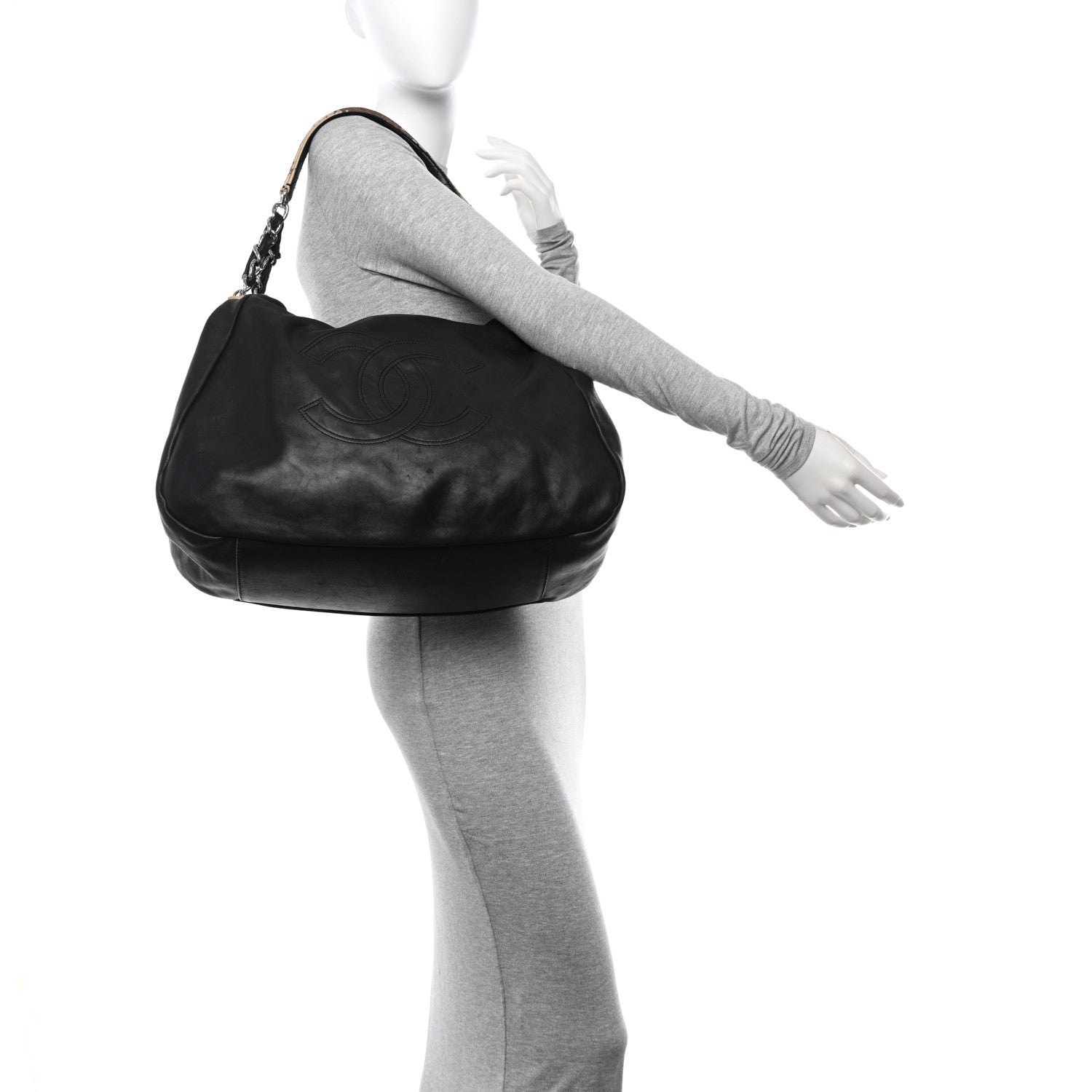 Chanel Lambskin Large Edgy Hobo Black 2 of 14