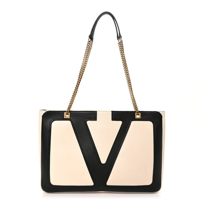 Valentino Garavani Nappa Medium Viva Superstar Shopping Tote Butter Black 1 of 10