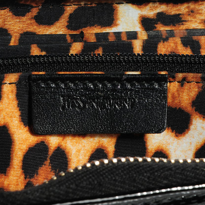 Saint Laurent Patent Textured Leopard ChYc Zip Around Wallet Black 8 of 8