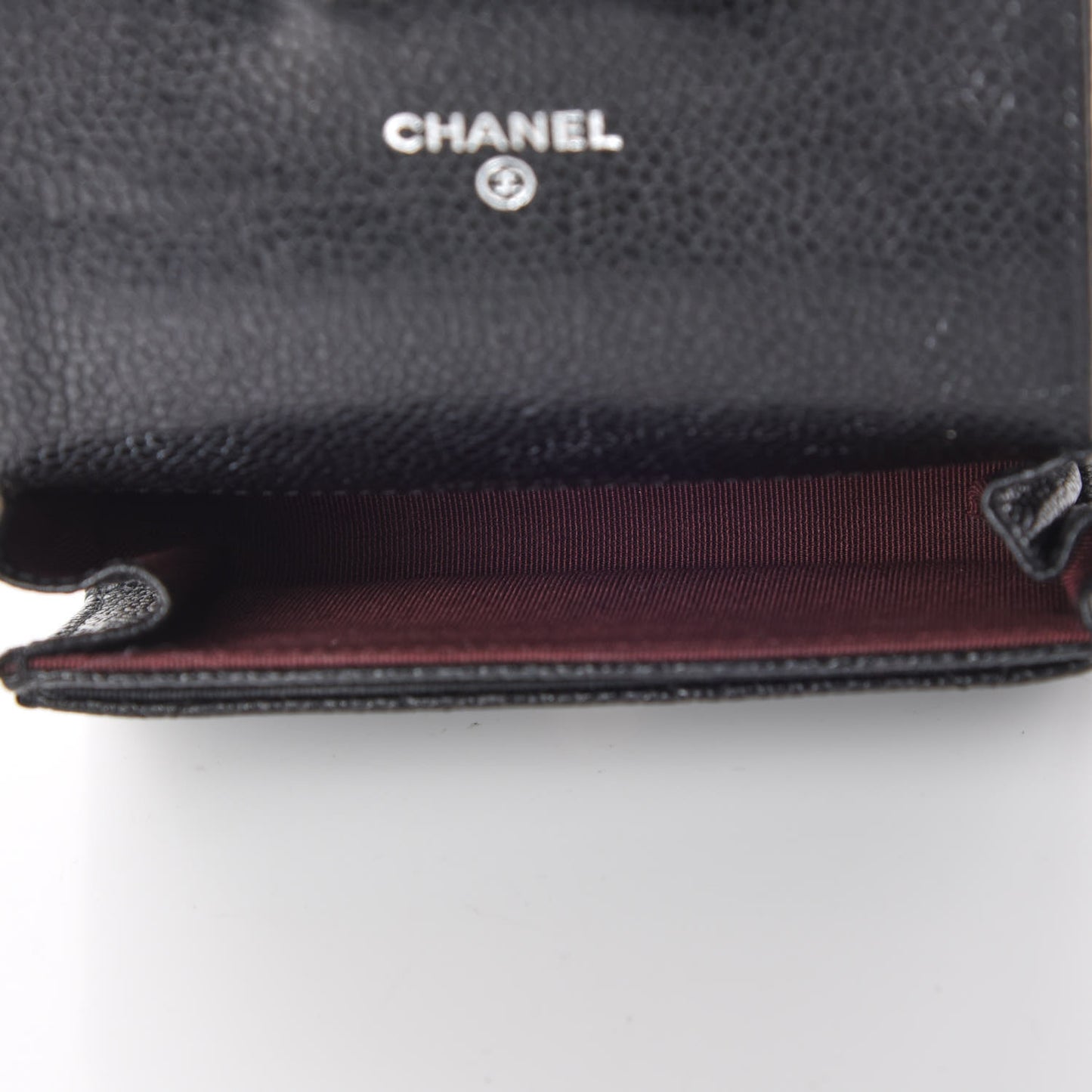 Caviar Quilted Flap Card Holder Black
