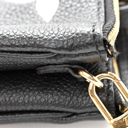 Louis Vuitton Empreinte Monogram Giant Double Zip Pochette Black Cream 11 of 12