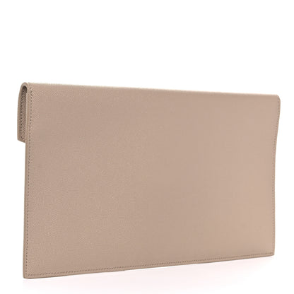Saint Laurent Grain De Poudre Uptown Pouch Dark Beige 3 of 9