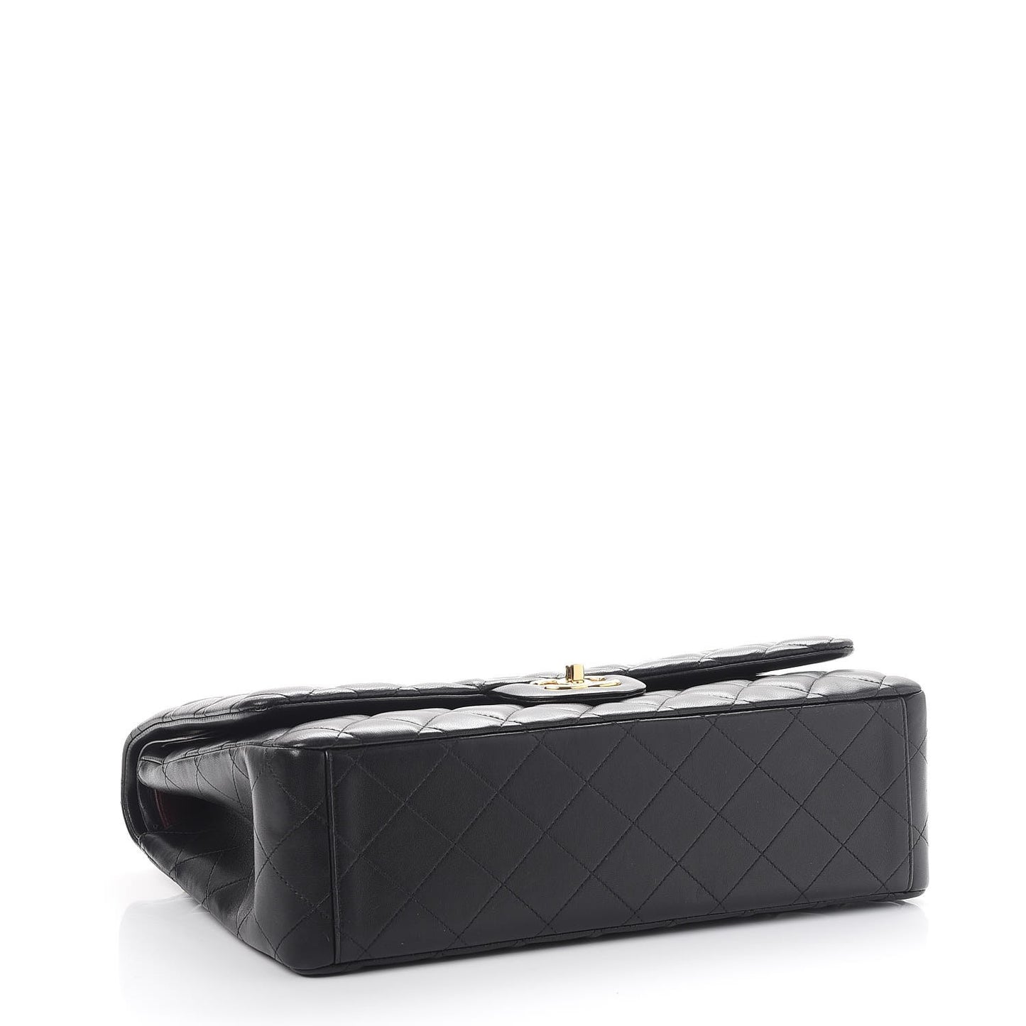 Lambskin Quilted Maxi Double Flap Black