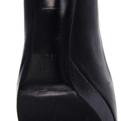 Gucci Nappa Horsebit Peep Toe Platform High Heel Pumps 36 Black 9 of 11
