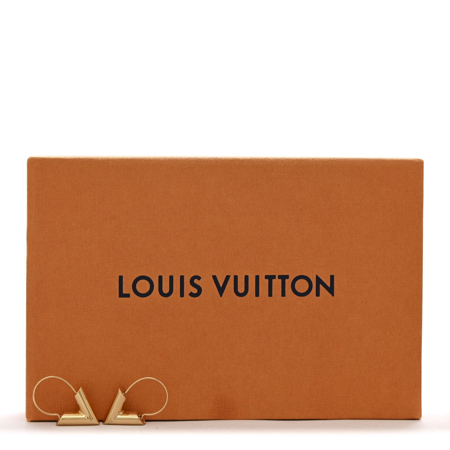 Louis Vuitton Brass Essential V Hoop Earrings Gold 5 of 5