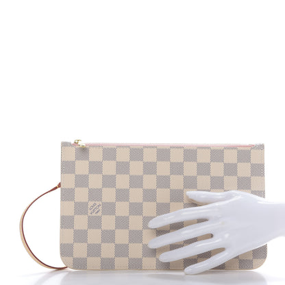 Louis Vuitton Damier Azur Neverfull MM GM Pochette Rose Ballerine 2 of 7