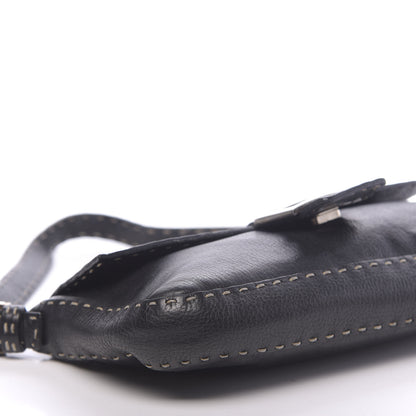 Fendi Calfskin Romano Selleria Baguette Black 8 of 11