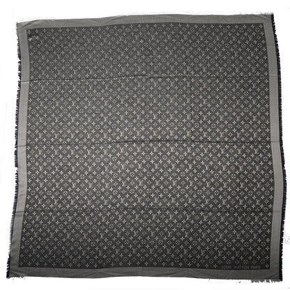 Louis Vuitton Silk Wool Monogram Denim Shawl Black 3 of 5