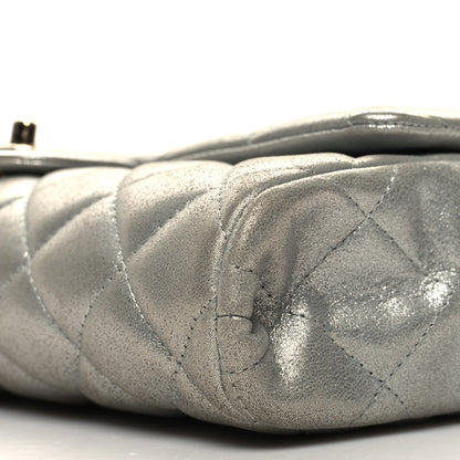 Chanel Iridescent Calfskin Quilted Clutch With Chain Flap Silver 10 of 11
