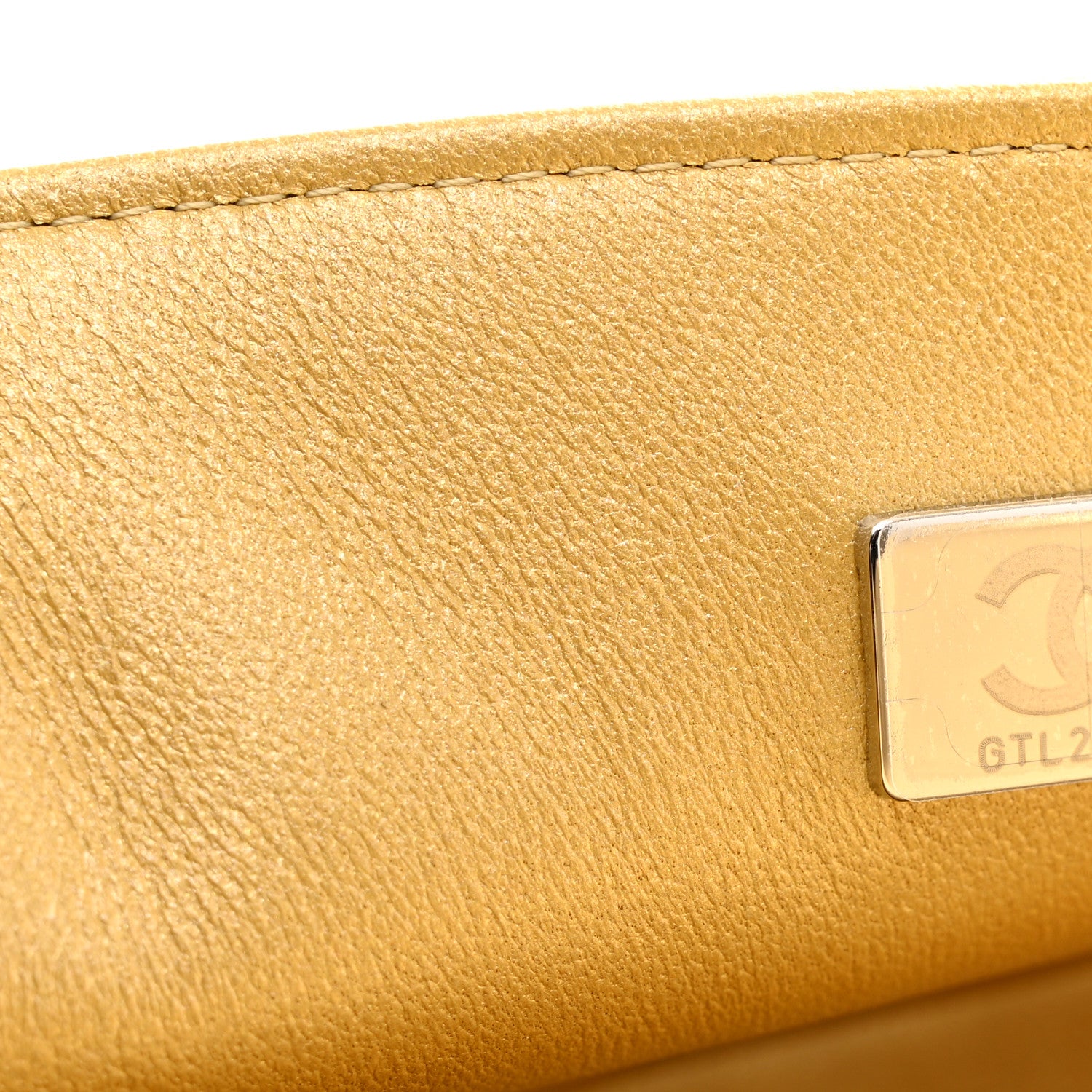 Chanel Metallic Caviar Quilted Top Handle East West Flap Gold 7 of 12