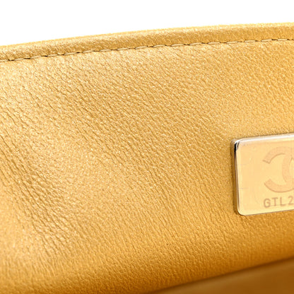 Chanel Metallic Caviar Quilted Top Handle East West Flap Gold 7 of 12