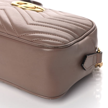 Gucci Calfskin Matelasse Small GG Marmont Chain Shoulder Bag Porcelain Rose 10 of 12
