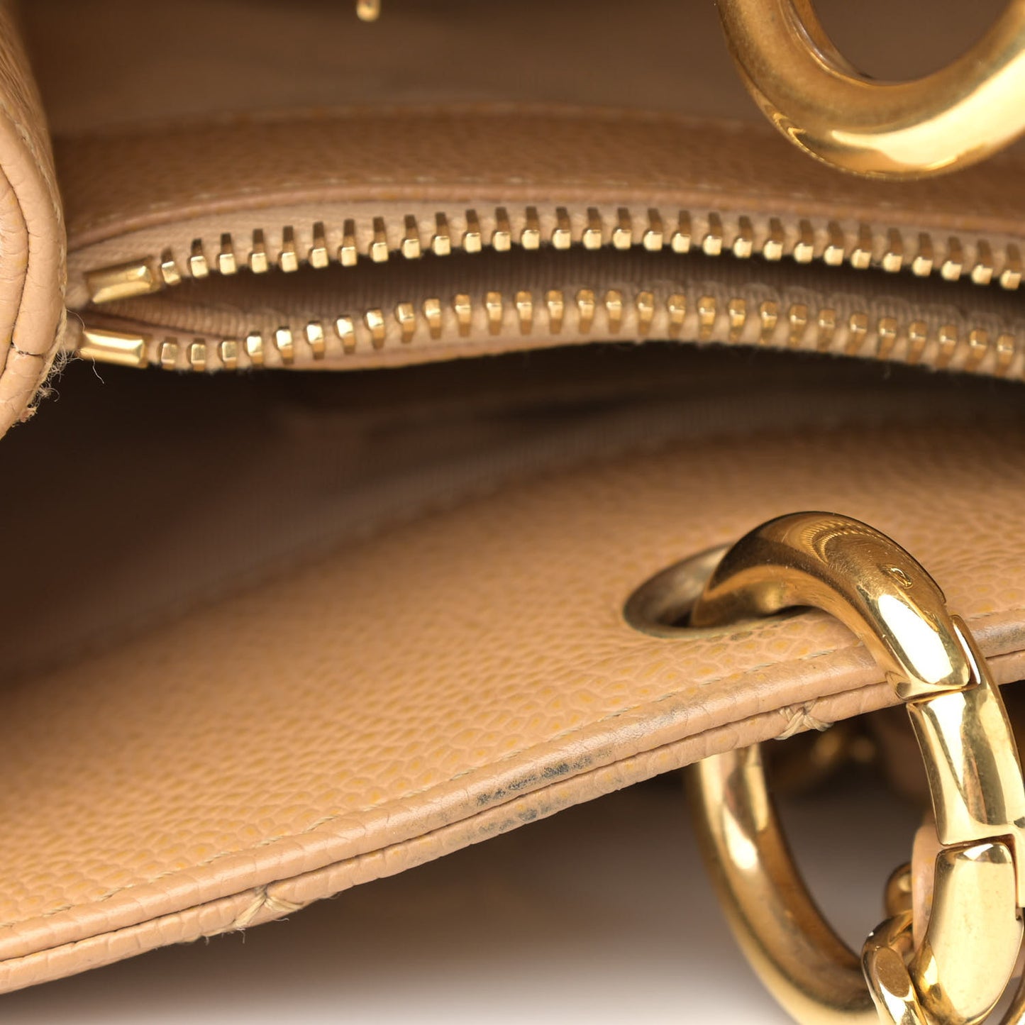 Caviar Quilted Grand Shopping Tote GST Beige