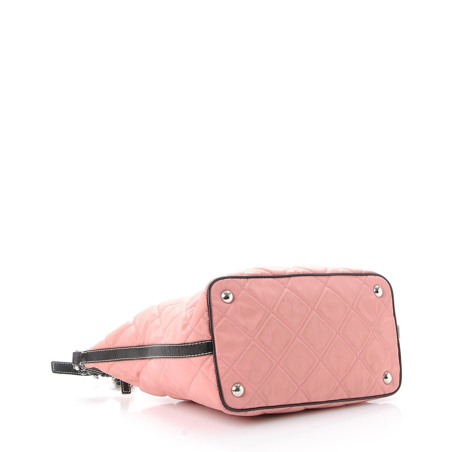 Prada Tessuto Nylon Impuntutato Quilted Shoulder Bag Rosa Black 4 of 9