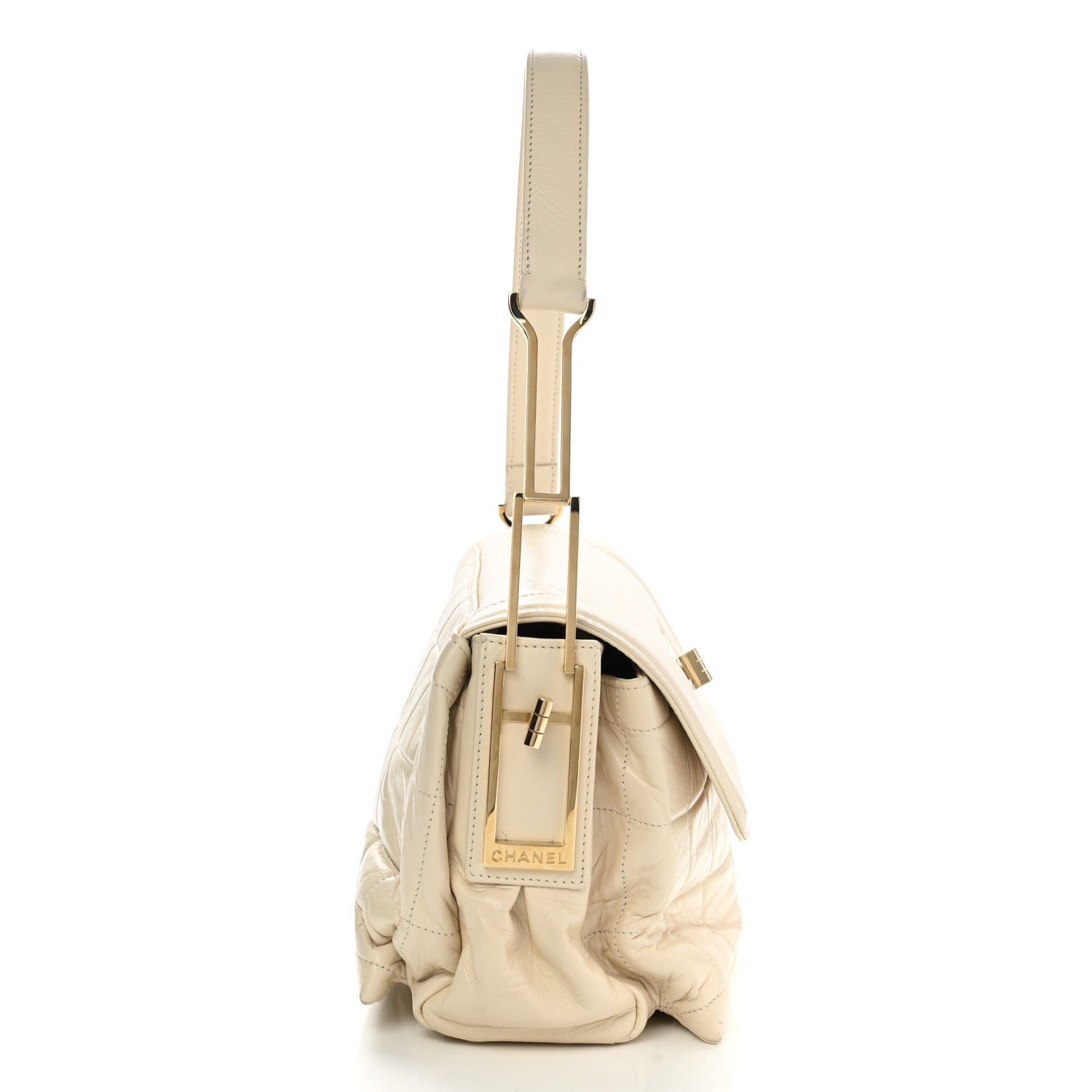 Chanel Lambskin Chocolate Bar Shoulder Bag White 12 of 13