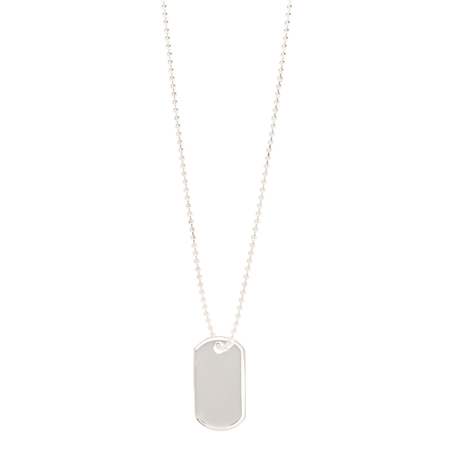 Tiffany Sterling Silver Coin Edge Dog Tag Necklace 1 of 6
