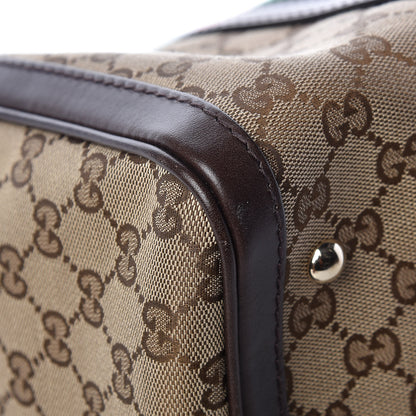 Gucci Monogram Vintage Web Medium Boston Dark Brown 14 of 15