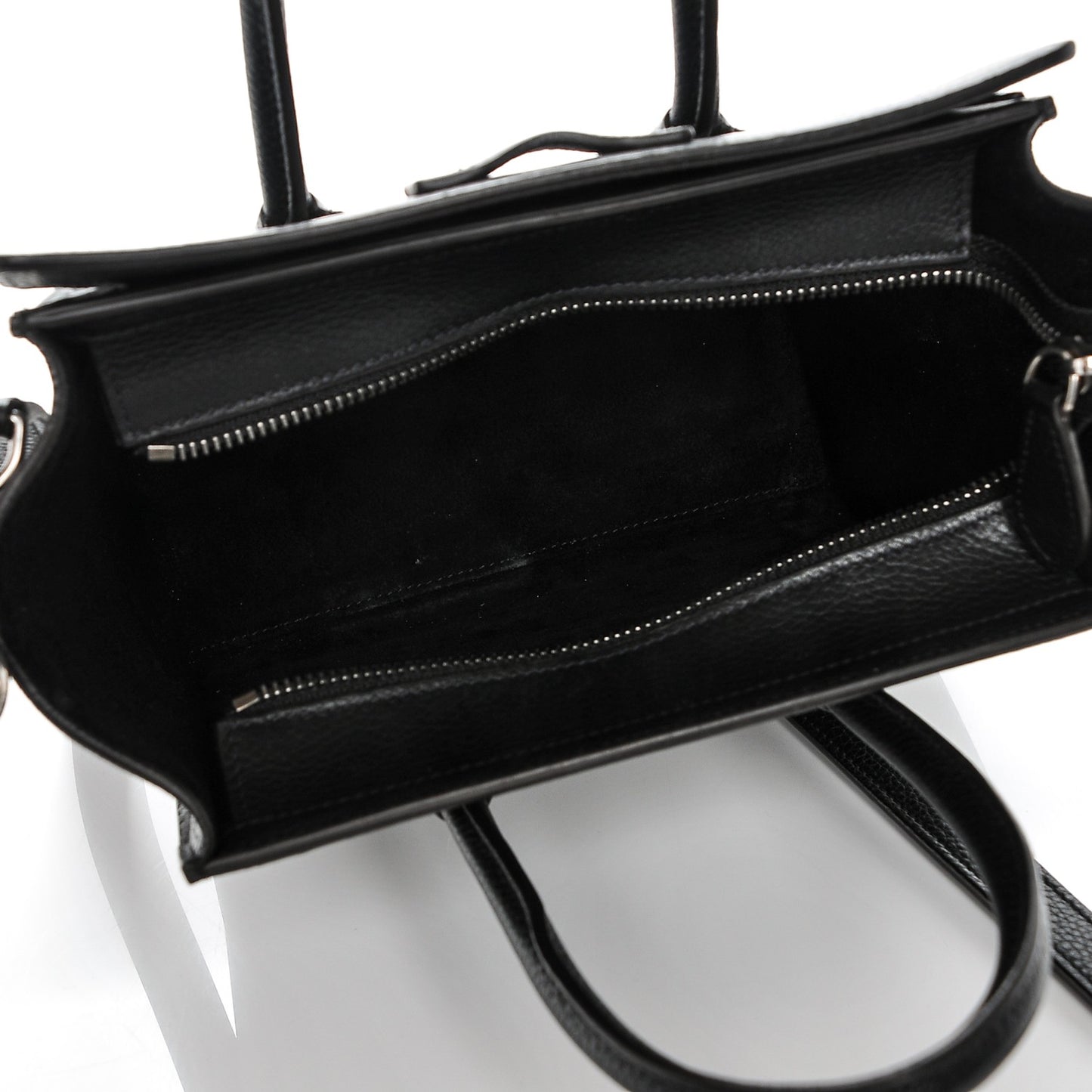 Drummed Calfskin Nano Luggage Black