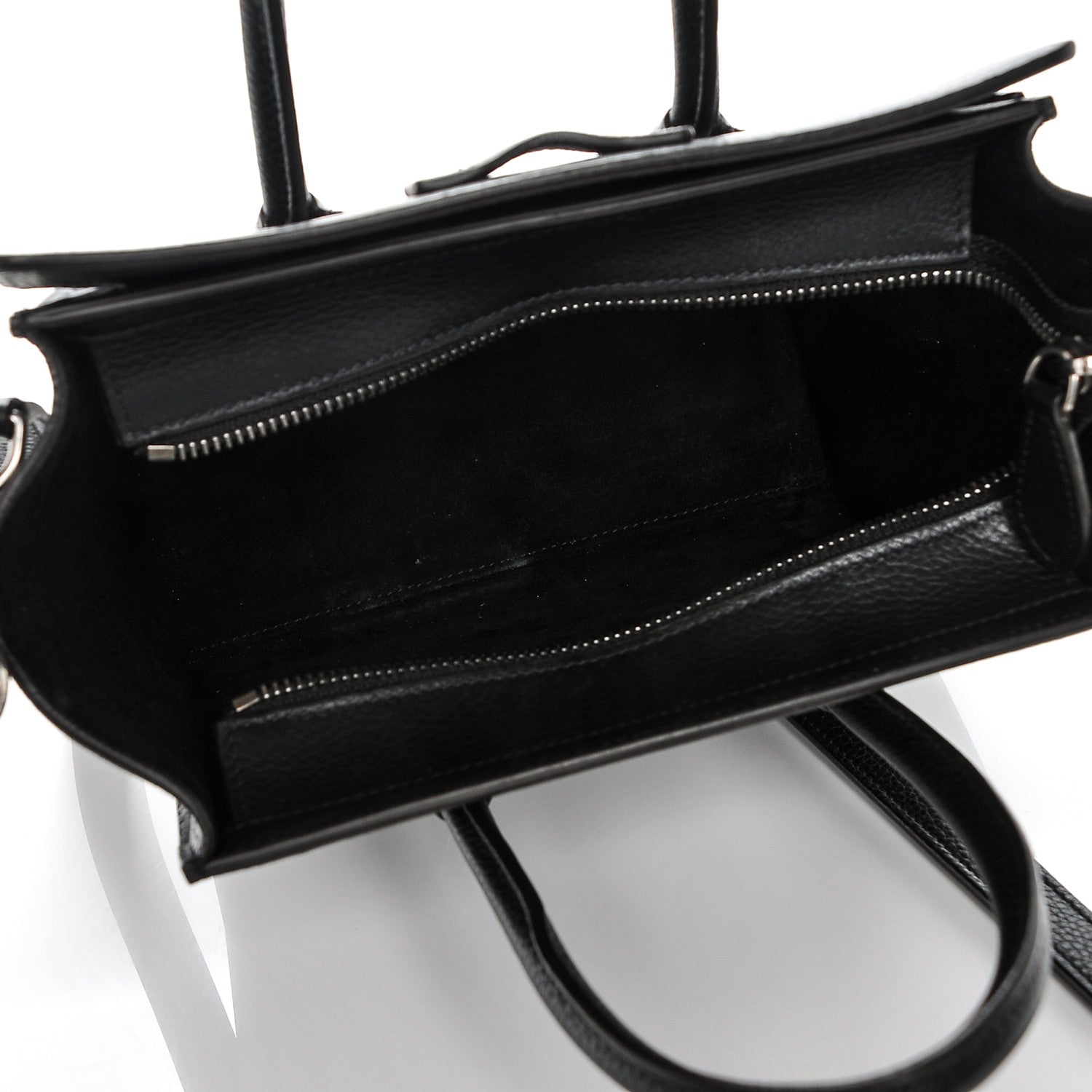 Celine Drummed Calfskin Nano Luggage Black 5 of 6