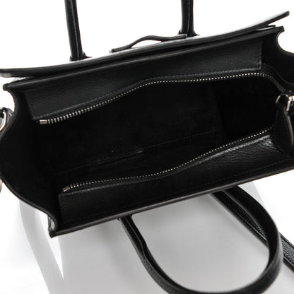 Celine Drummed Calfskin Nano Luggage Black 5 of 6