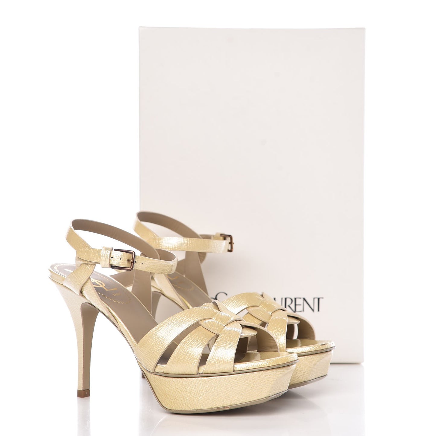 Patent Textured Tribute 75 Platform Sandals 35.5 Corda