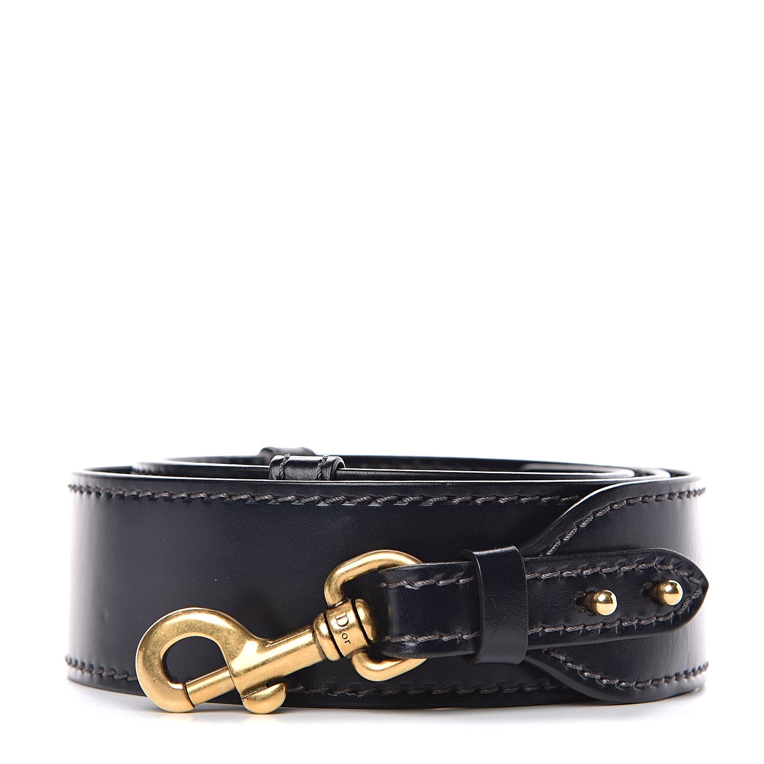 Christian Dior Calfskin D Fence Saddle Bag Adjustable Shoulder Strap Navy 1 of 4