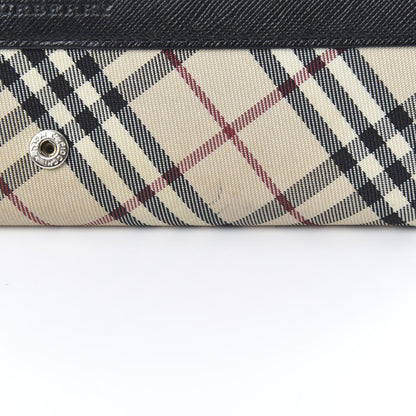 Burberry Calfskin House Check Continental Flap Wallet Black 8 of 17