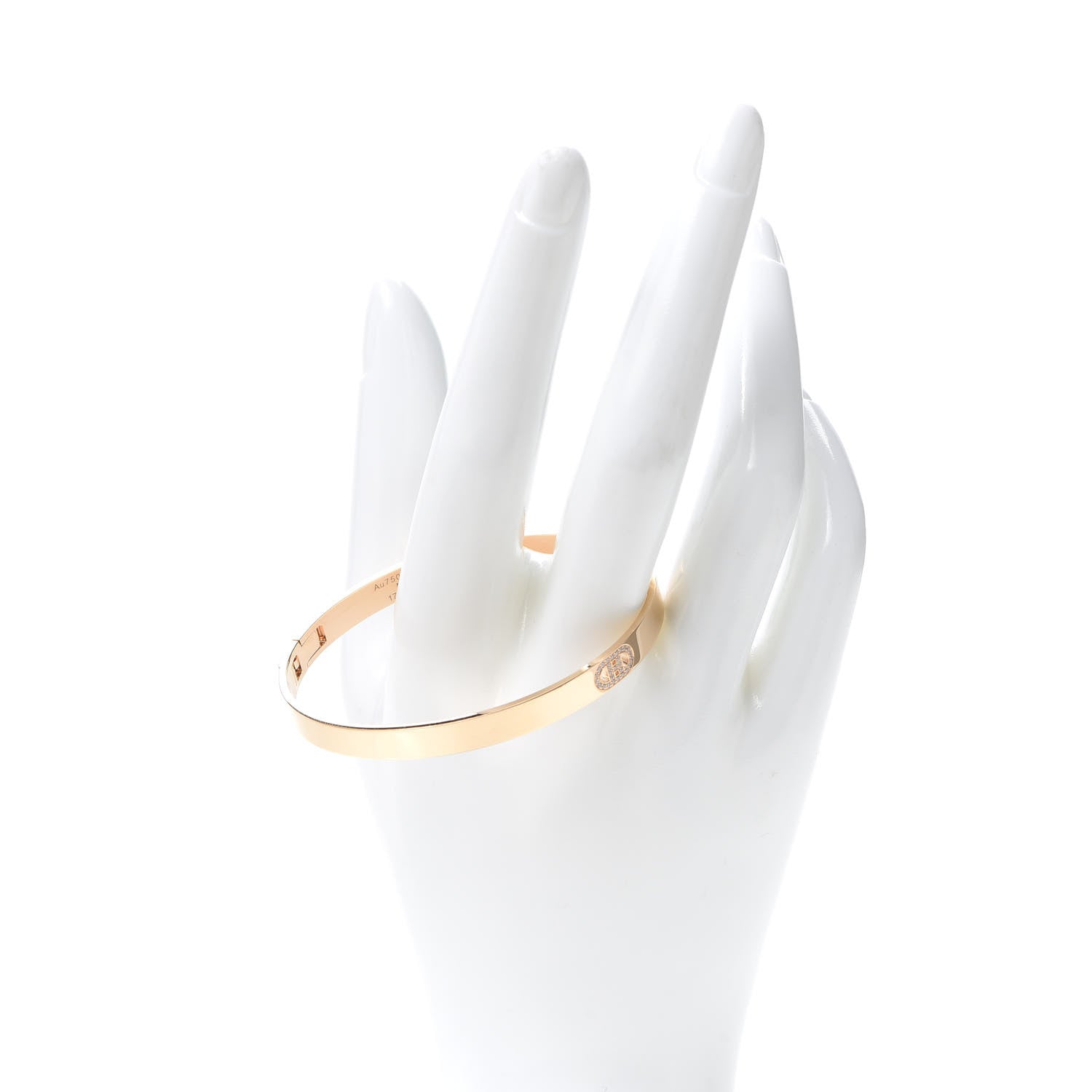 Hermes 18K Rose Gold Diamond PM H D'Ancre Bracelet SH 2 of 6