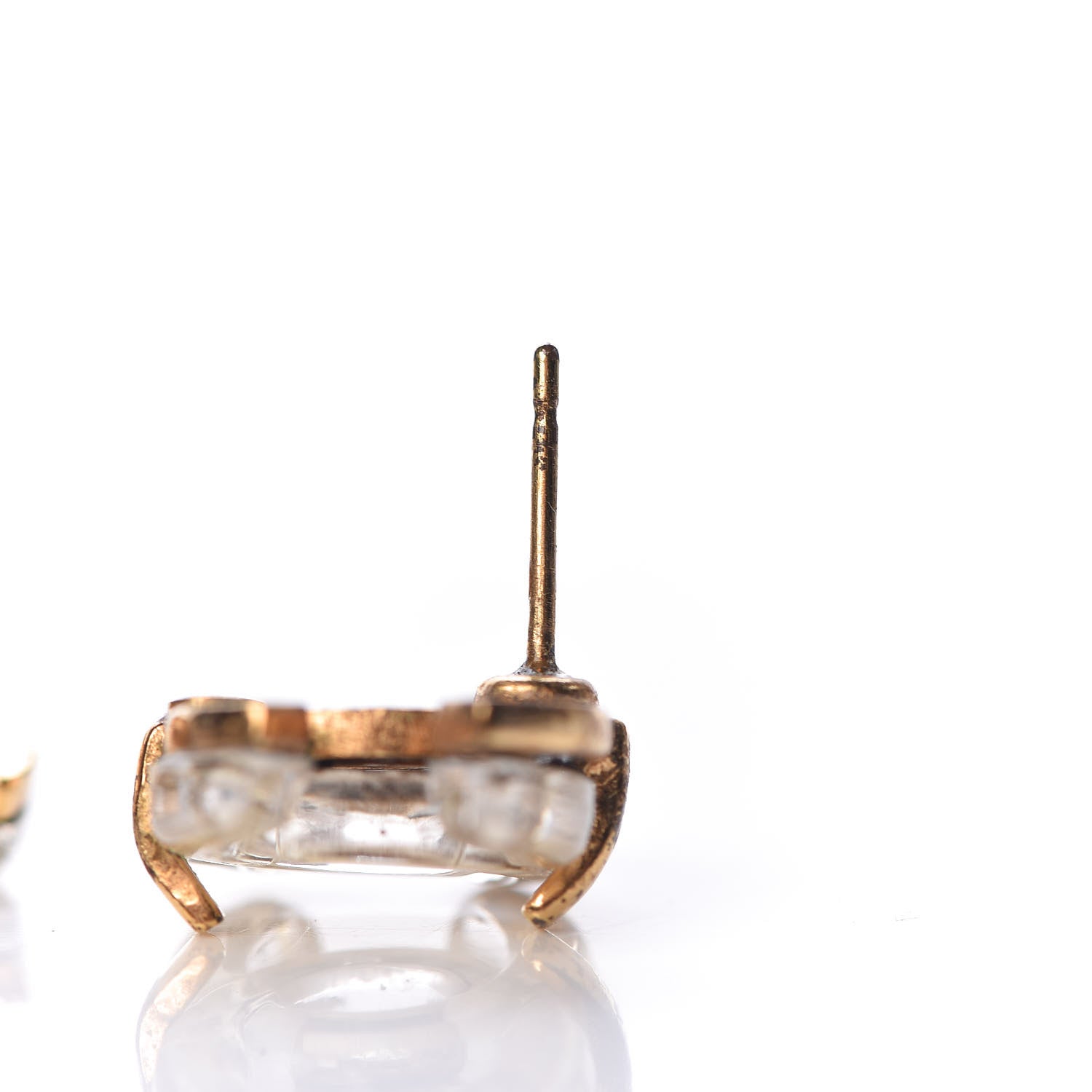 Chanel Resin CC Earrings Gold 6 of 8