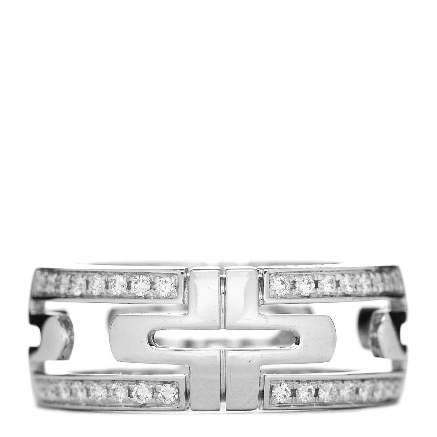 18K White Gold Diamond Parentesi Ring 53 6.25