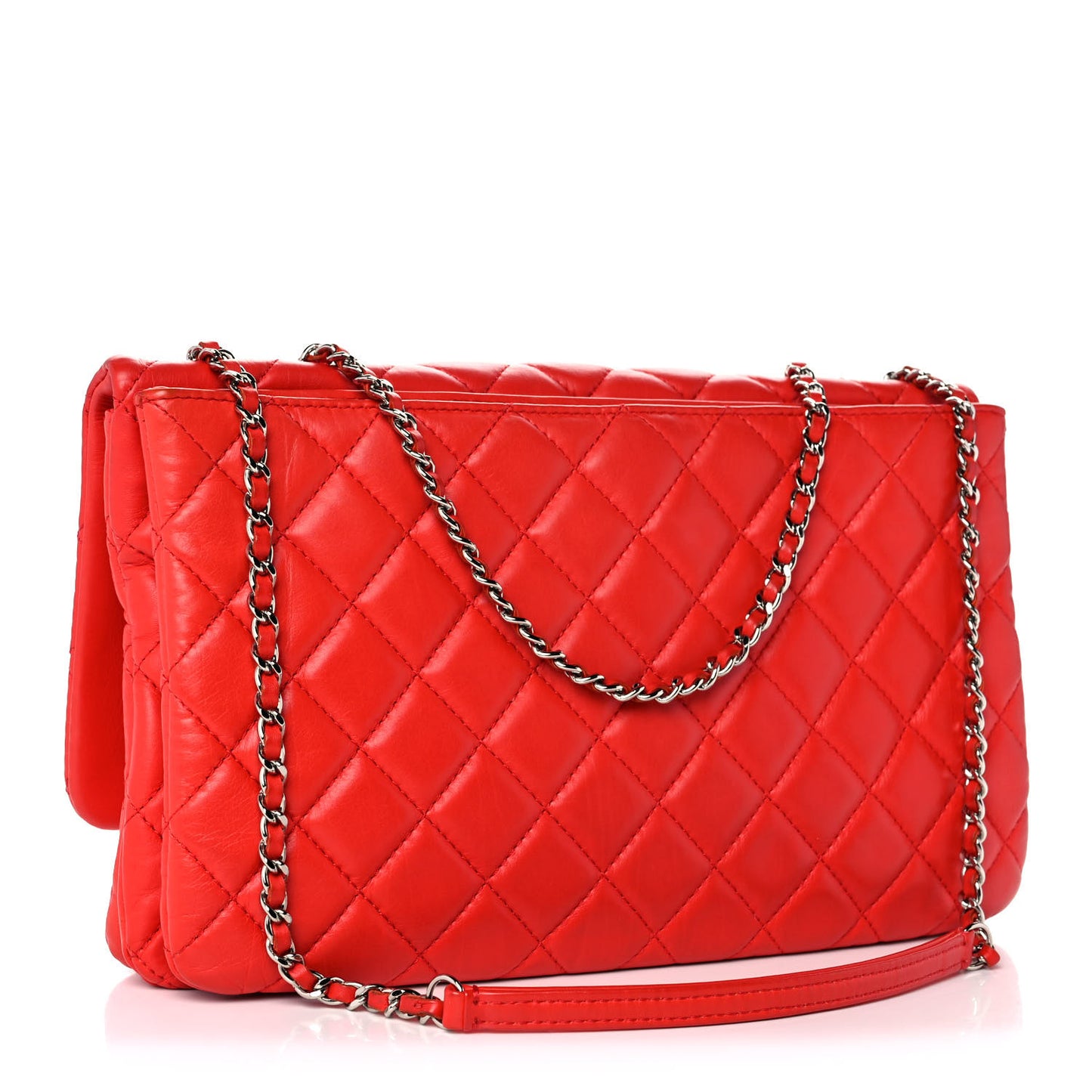 Calfskin Quilted Tender Touch Flap Bag Red