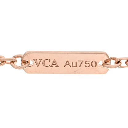 Van Cleef & Arpels 18K Rose Gold Diamond Small Perlee Clovers Pendant Necklace 5 of 6