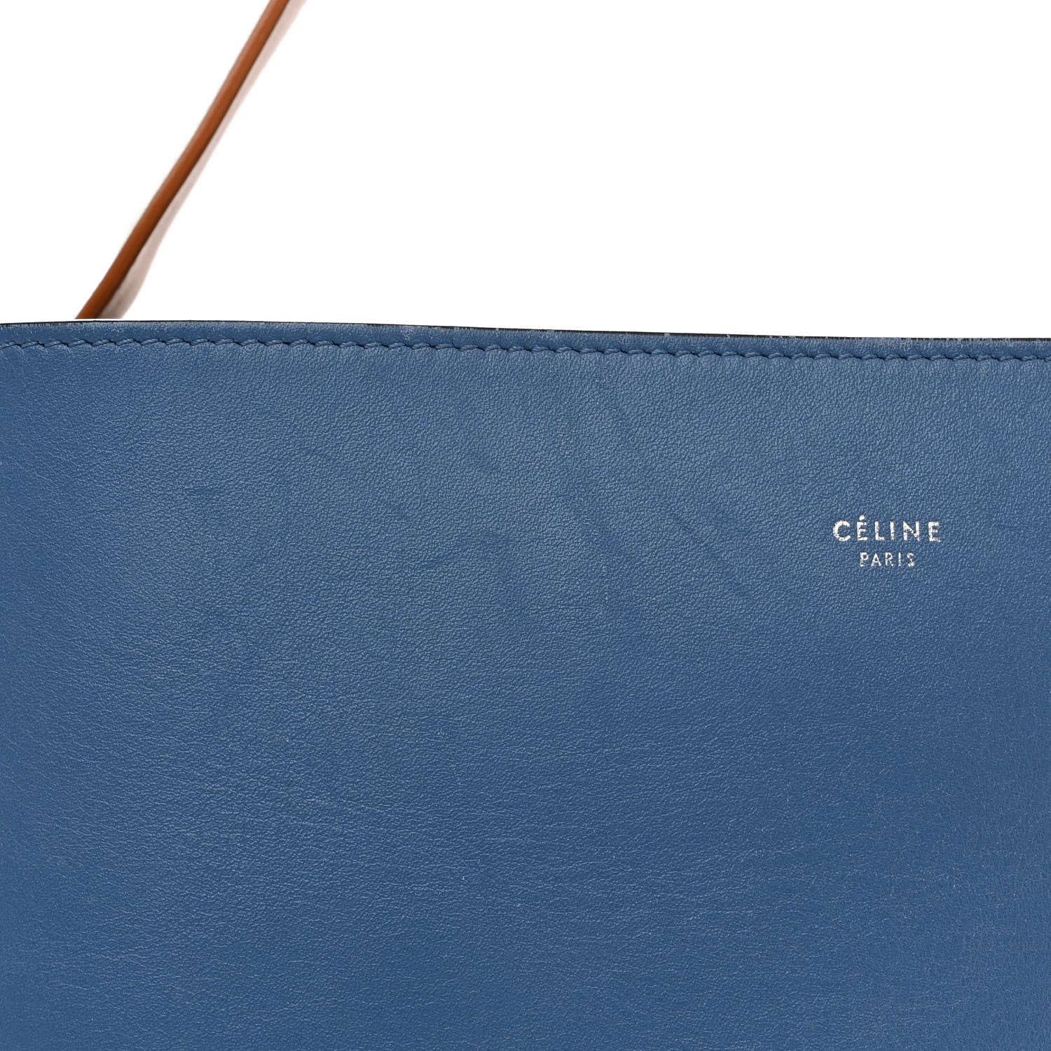Celine Shiny Smooth Calfskin Small Twisted Cabas Washed Blue Black 13 of 16
