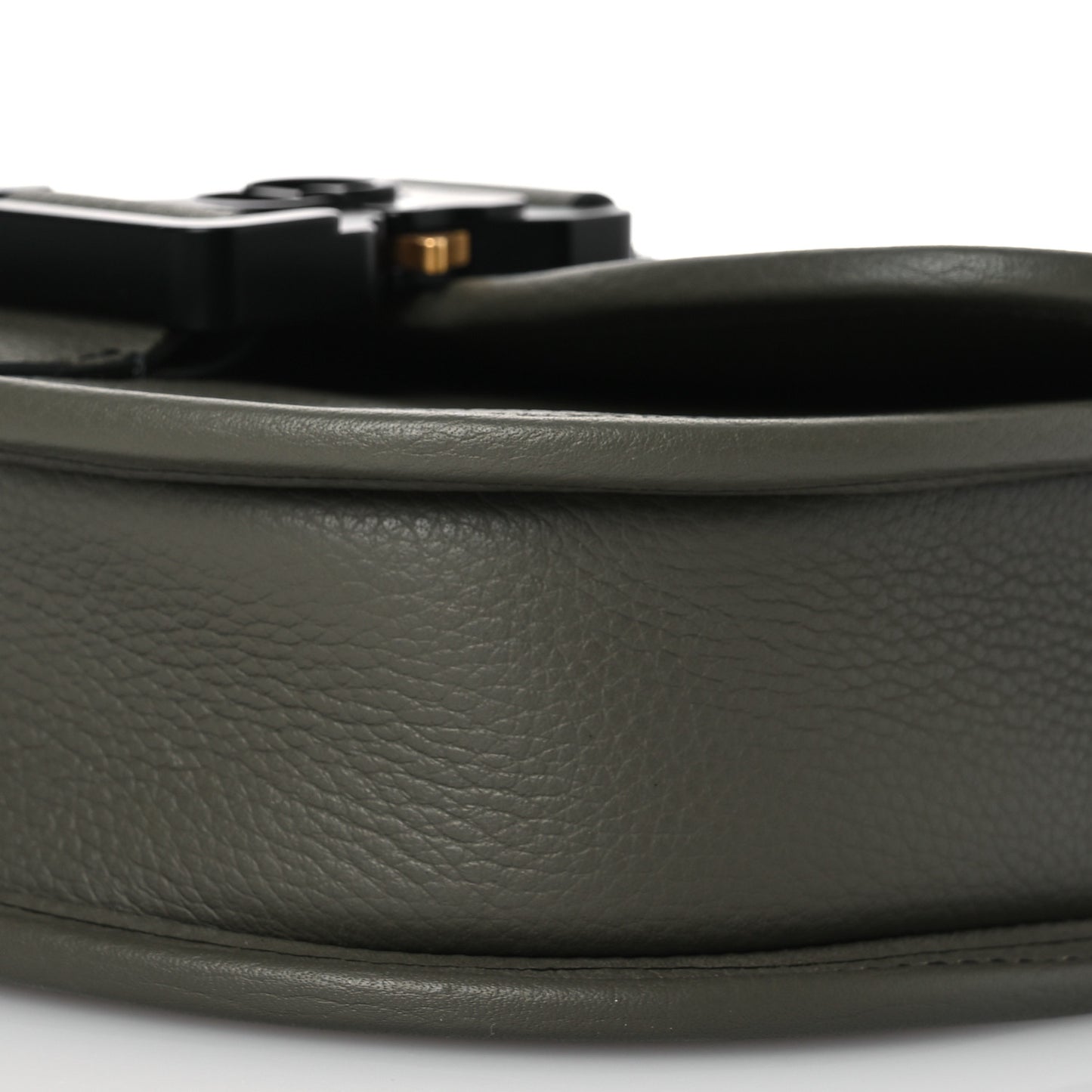 Grained Calfskin Mini Gallop Bag With Strap Green