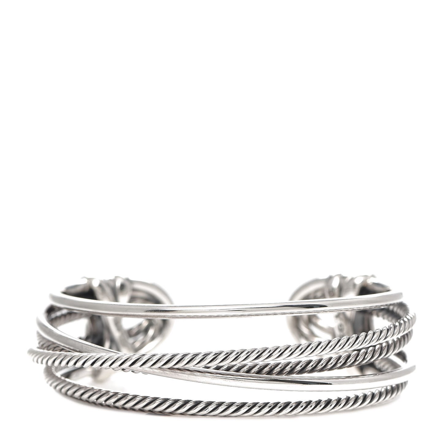 Sterling Silver Narrow Crossover Cuff Bracelet