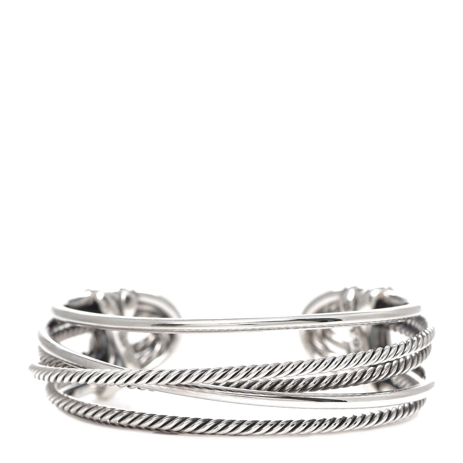 David Yurman Sterling Silver Narrow Crossover Cuff Bracelet 1 of 6