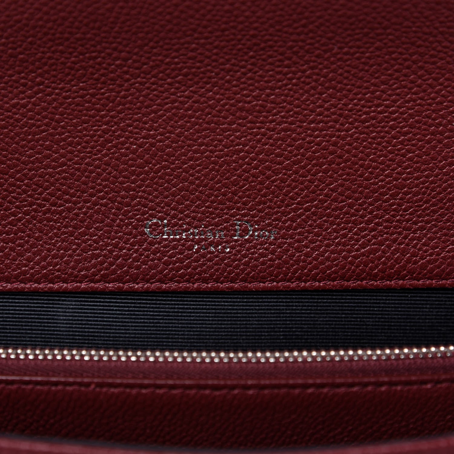 Christian Dior Grained Calfskin Diorama Satchel Burgundy 8 of 9