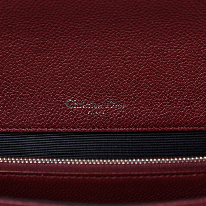 Christian Dior Grained Calfskin Diorama Satchel Burgundy 8 of 9